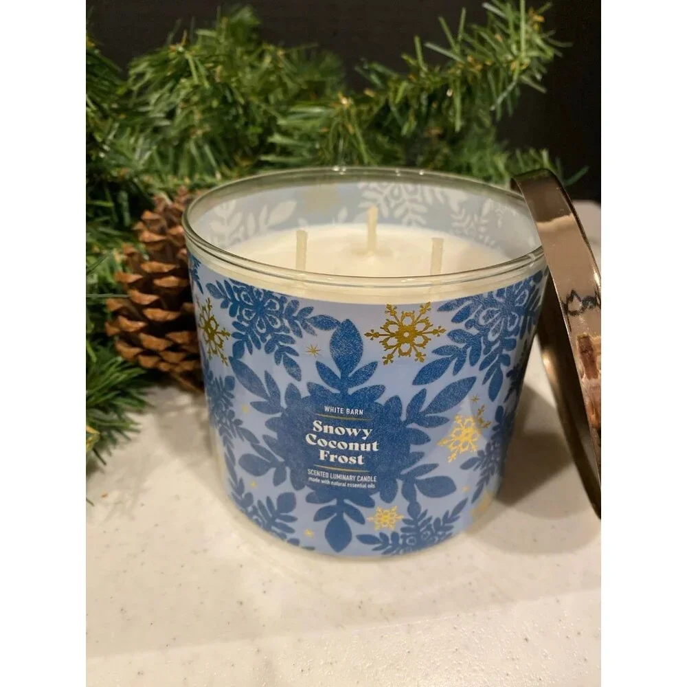 Bath & Body Works “Snowy Coconut Frost” New 3 Wick Candle
